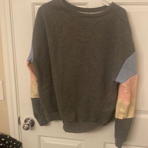 Soft mixed print crewneck